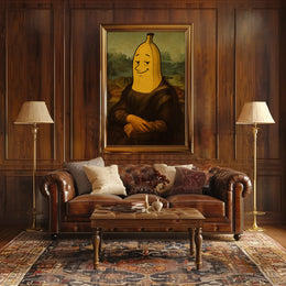Banana Head Mona Lisa Artistic Poster PosterGoat