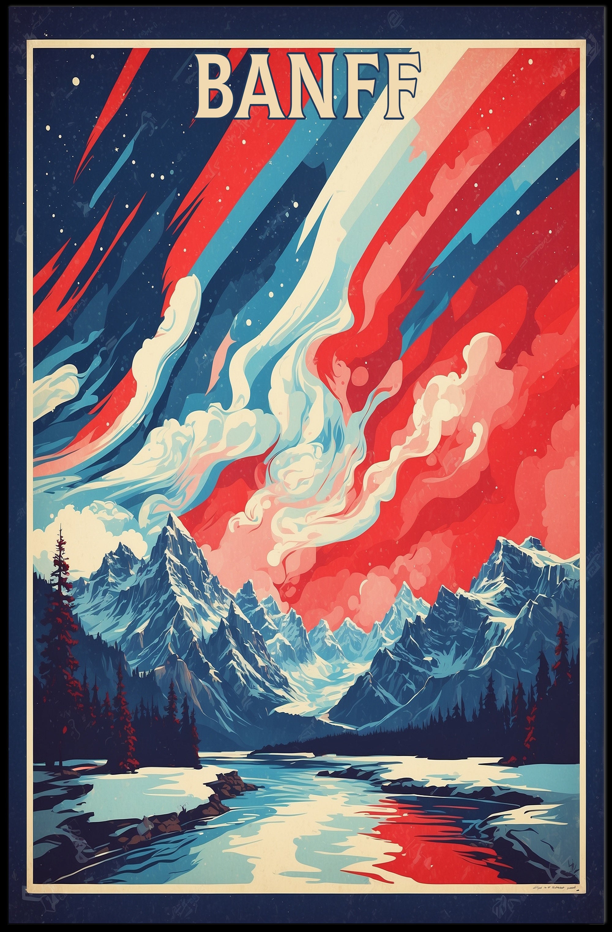 Banff Mountain Adventure National Park Poster PosterGoat