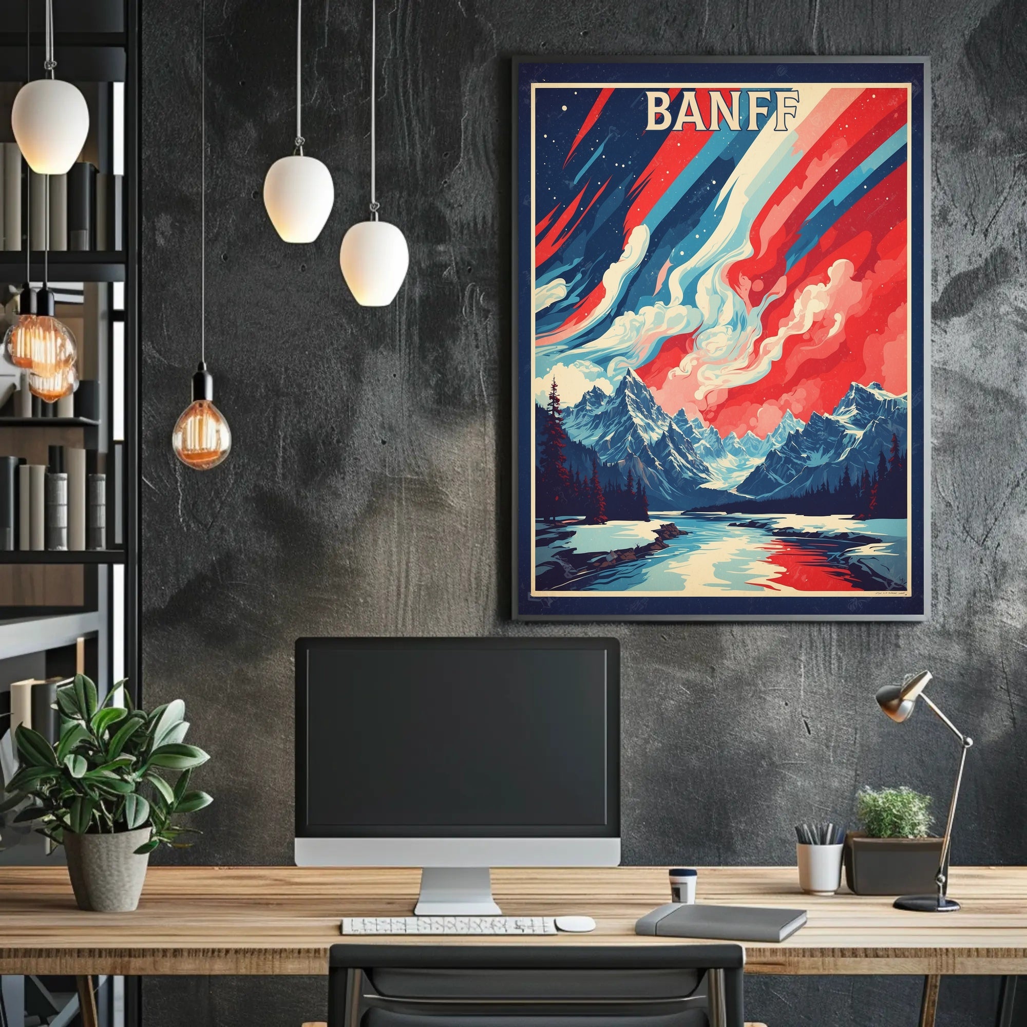 Banff Mountain Adventure National Park Poster PosterGoat