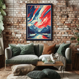 Banff Mountain Adventure National Park Poster PosterGoat