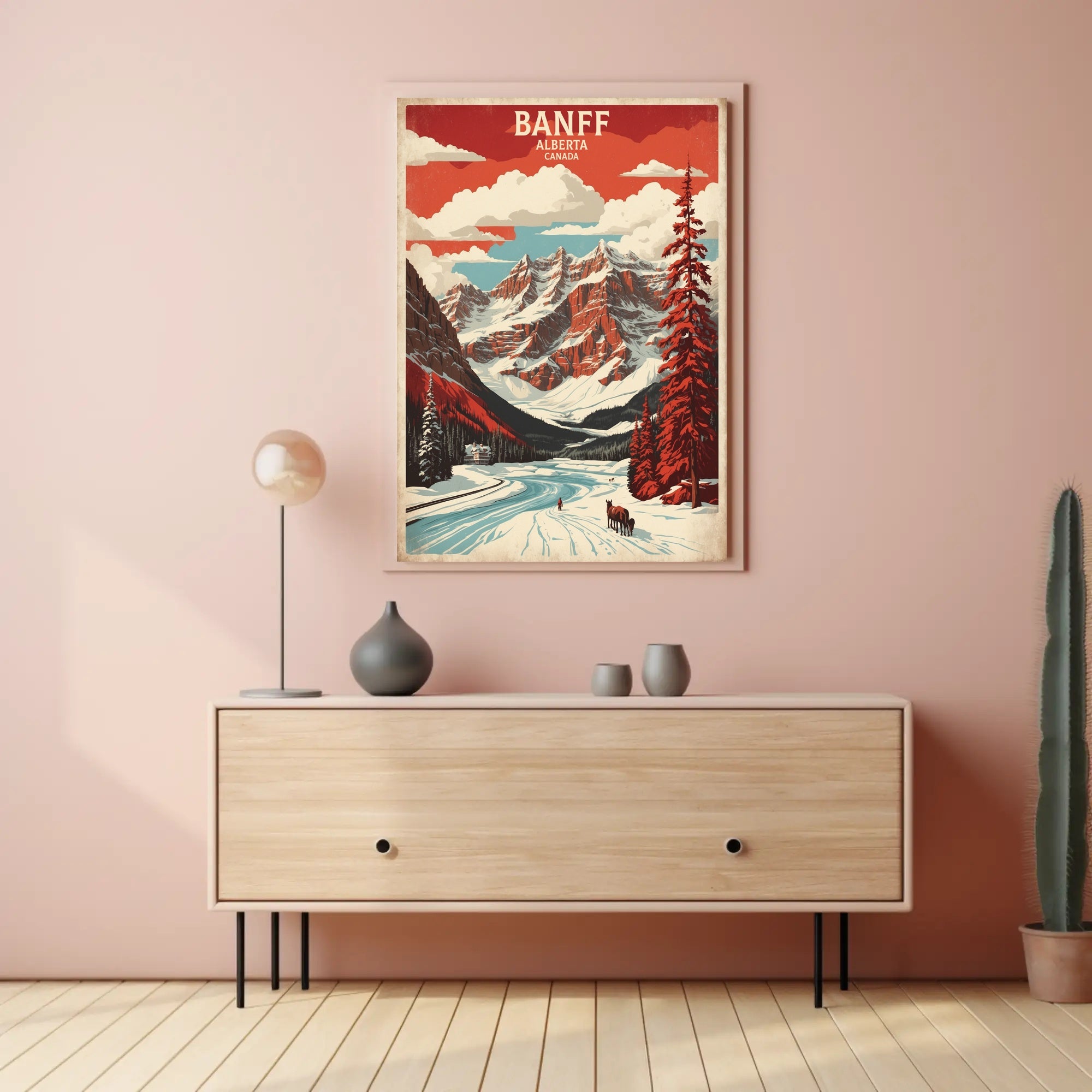 Banff Winter Landscape Masterpiece Travel Poster PosterGoat