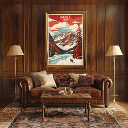 Banff Winter Landscape Masterpiece Travel Poster PosterGoat