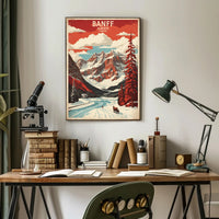 Banff Winter Landscape Masterpiece Travel Poster PosterGoat