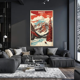 Banff Winter Landscape Masterpiece Travel Poster PosterGoat