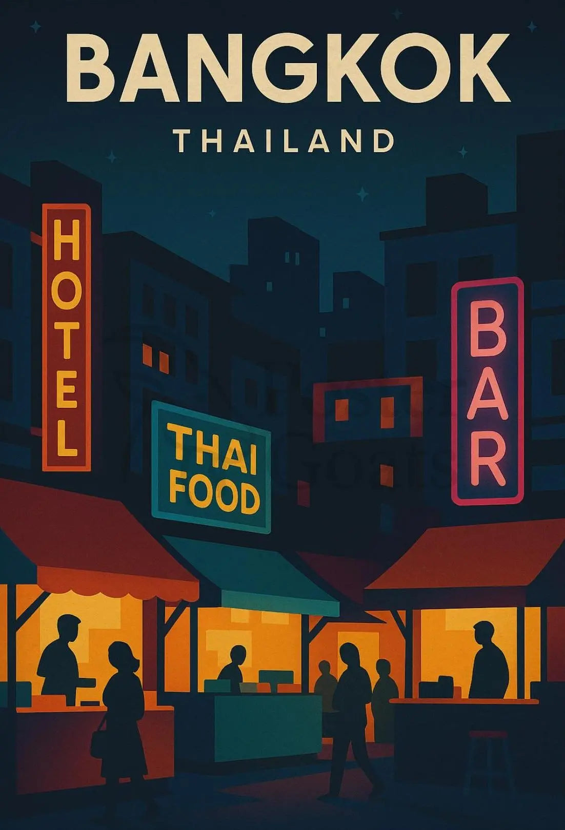 Bangkok Nightlife Adventure Travel Poster PosterGoat