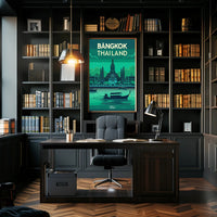 Bangkok Thailand Vibrant Stylized Cityscape Travel Poster PosterGoat