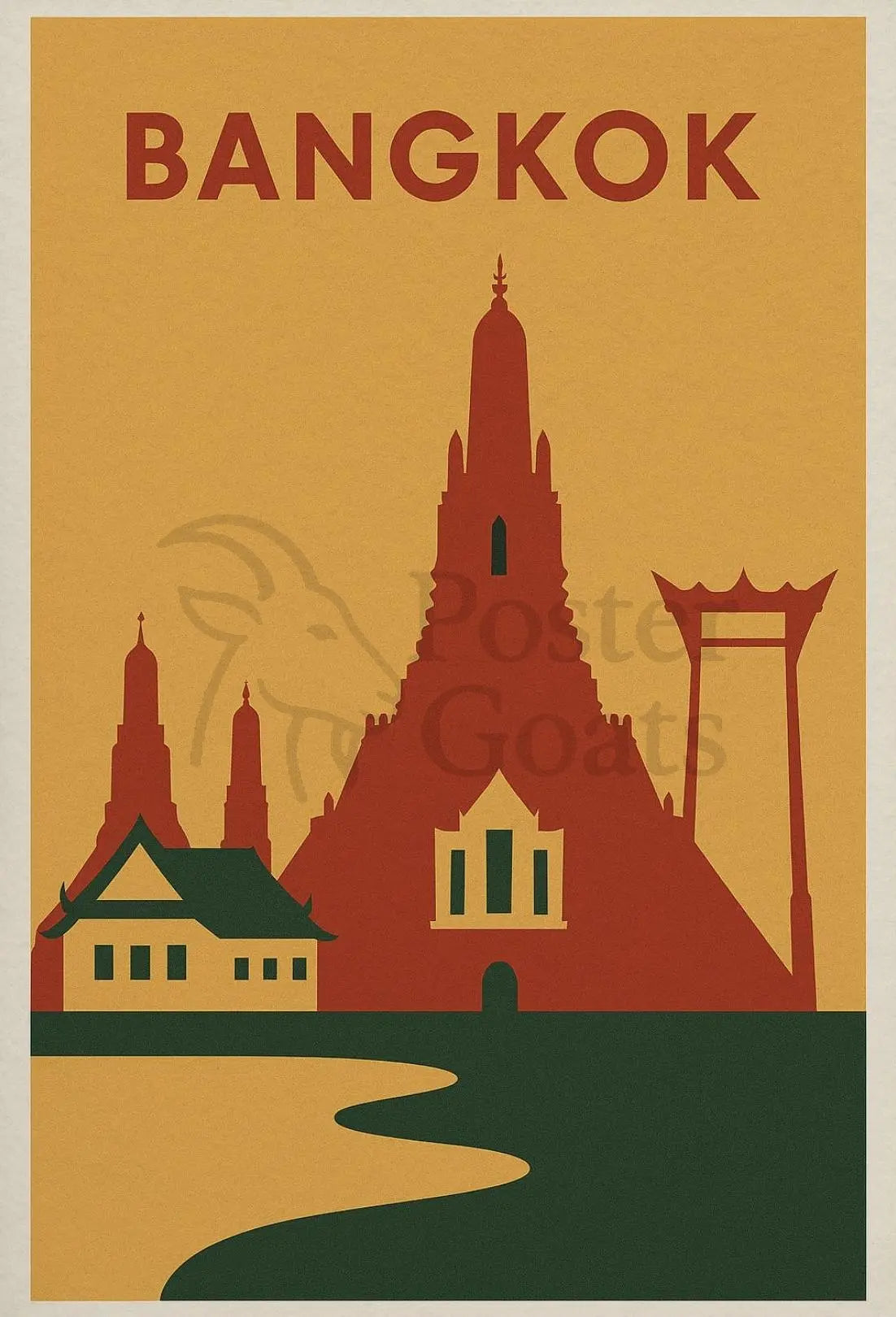 Bangkok's Splendor Minimalist Cultural or Heritage Poster PosterGoat
