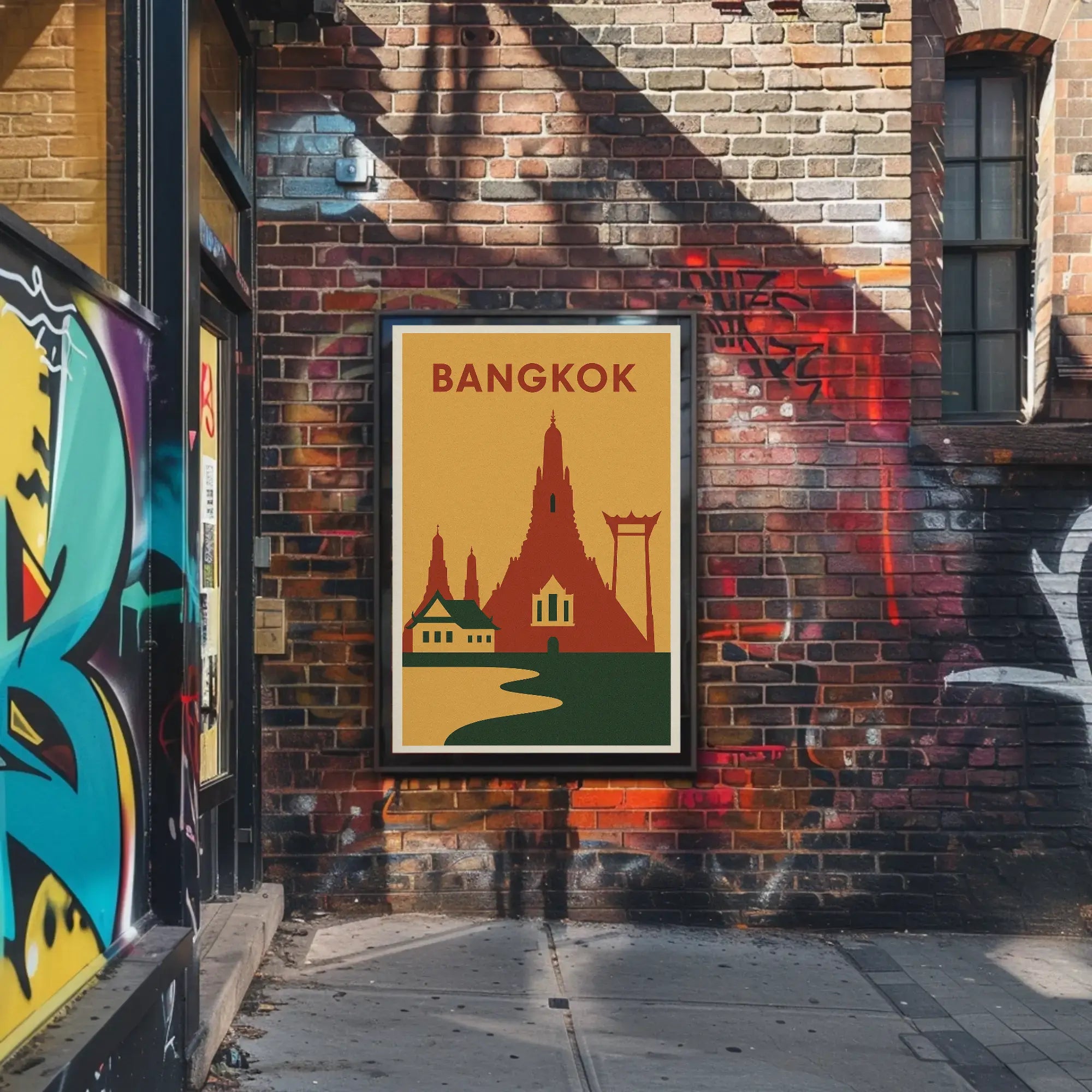 Bangkok's Splendor Minimalist Cultural or Heritage Poster PosterGoat