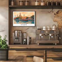 Bangkok's Wat Arun River Scene Travel Poster PosterGoat