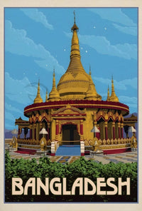 Bangladesh Temple Travel Adventure Exploration Vintage Travel Poster PosterGoat