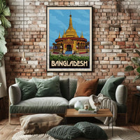 Bangladesh Temple Travel Adventure Exploration Vintage Travel Poster PosterGoat
