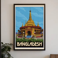 Bangladesh Temple Travel Adventure Exploration Vintage Travel Poster PosterGoat