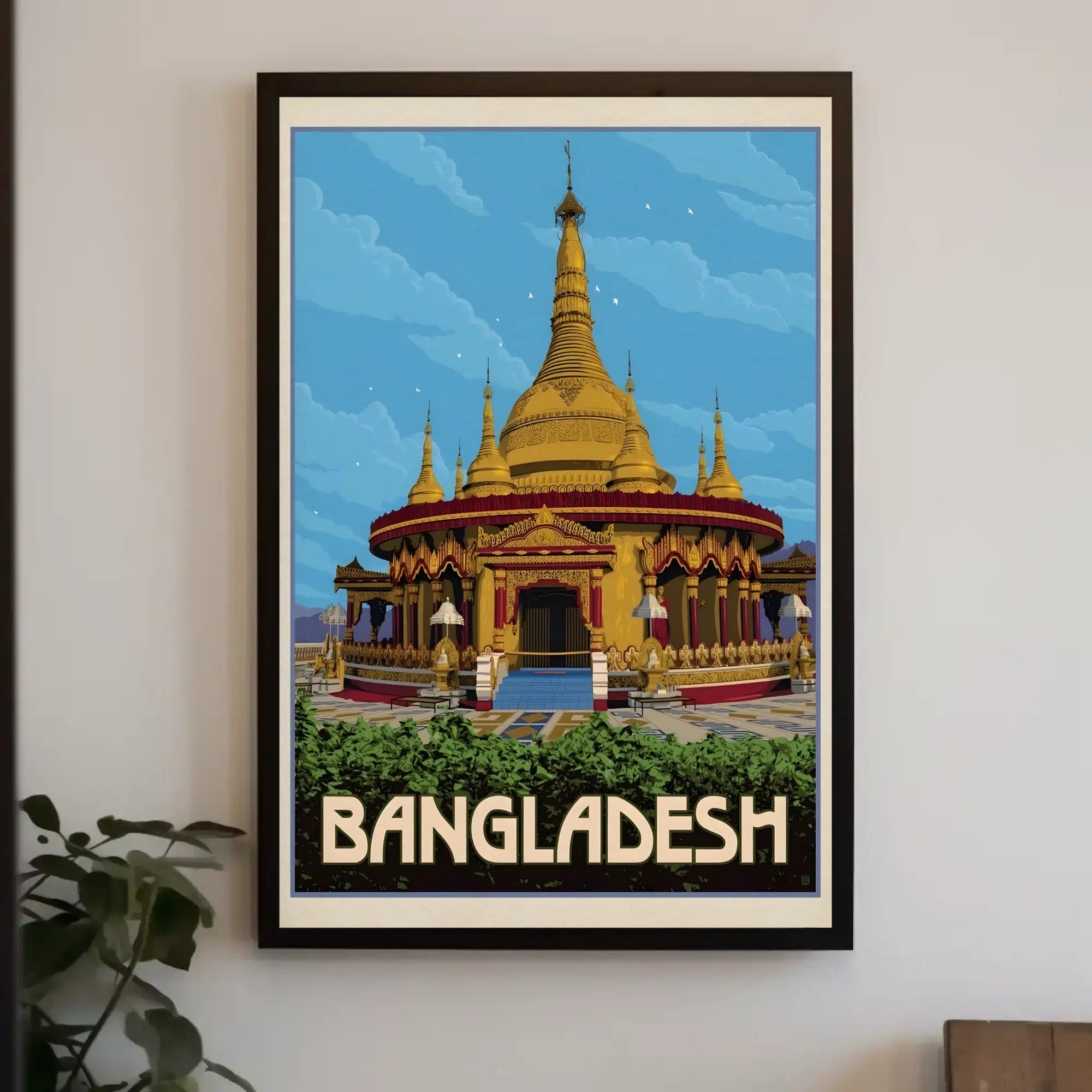 Bangladesh Temple Travel Adventure Exploration Vintage Travel Poster PosterGoat