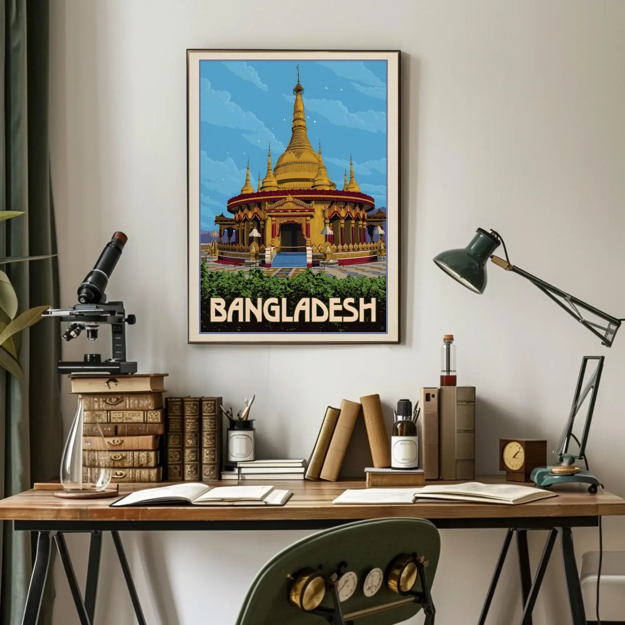 Bangladesh Temple Travel Adventure Exploration Vintage Travel Poster PosterGoat