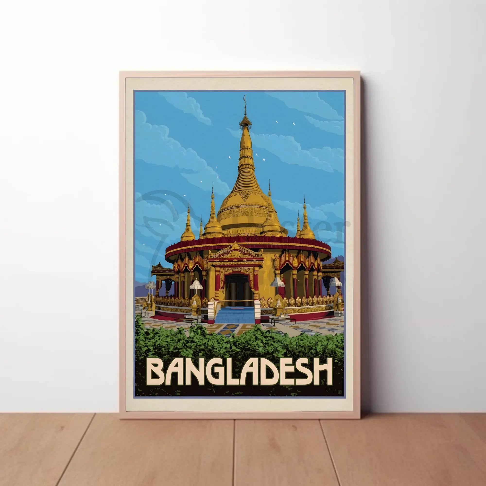 Bangladesh Temple Travel Adventure Exploration Vintage Travel Poster PosterGoat
