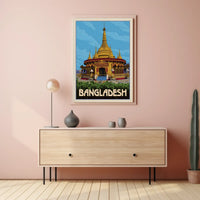 Bangladesh Temple Travel Adventure Exploration Vintage Travel Poster PosterGoat