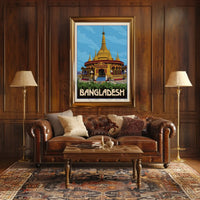 Bangladesh Temple Travel Adventure Exploration Vintage Travel Poster PosterGoat