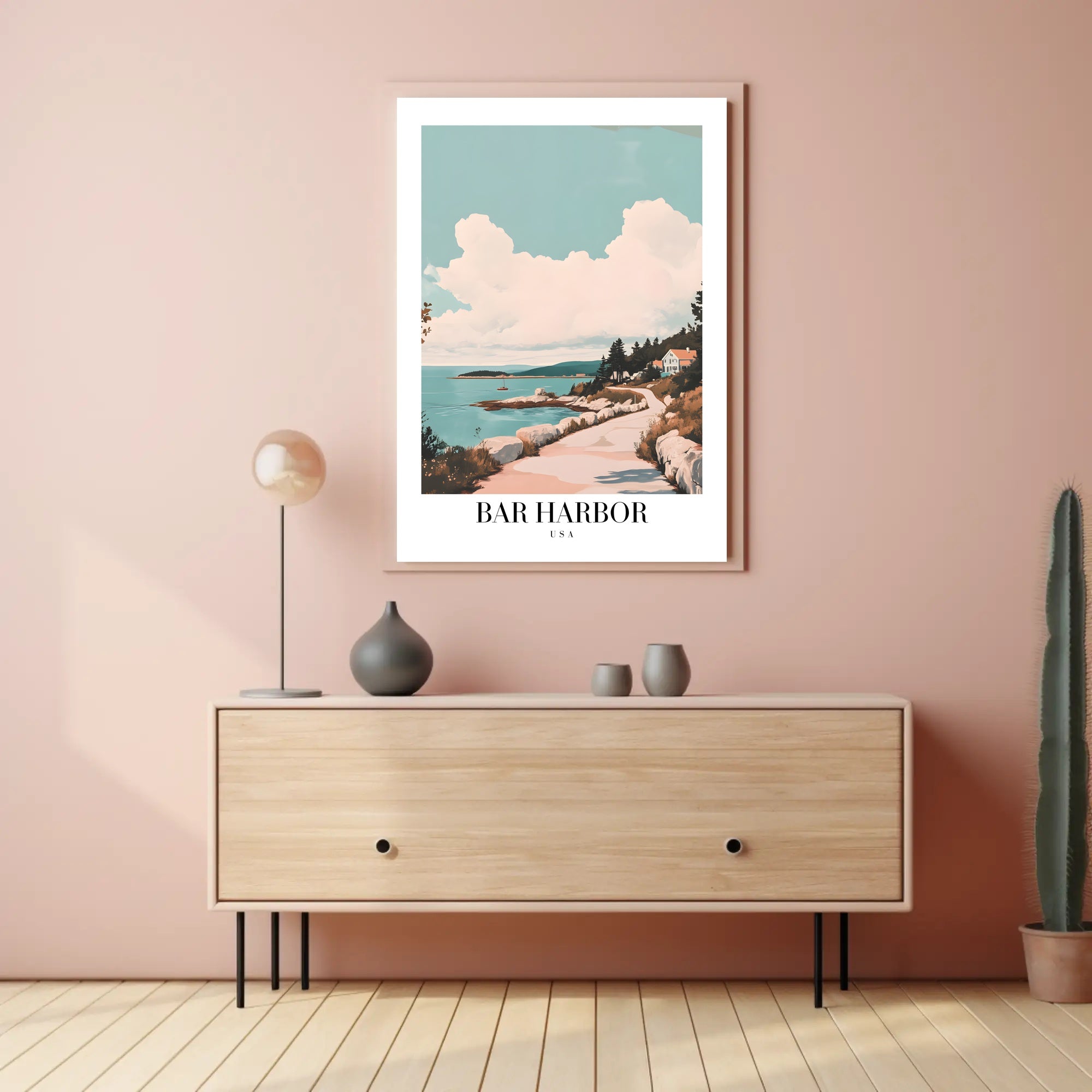 Bar Harbor Scenic Vintage Travel Poster PosterGoat