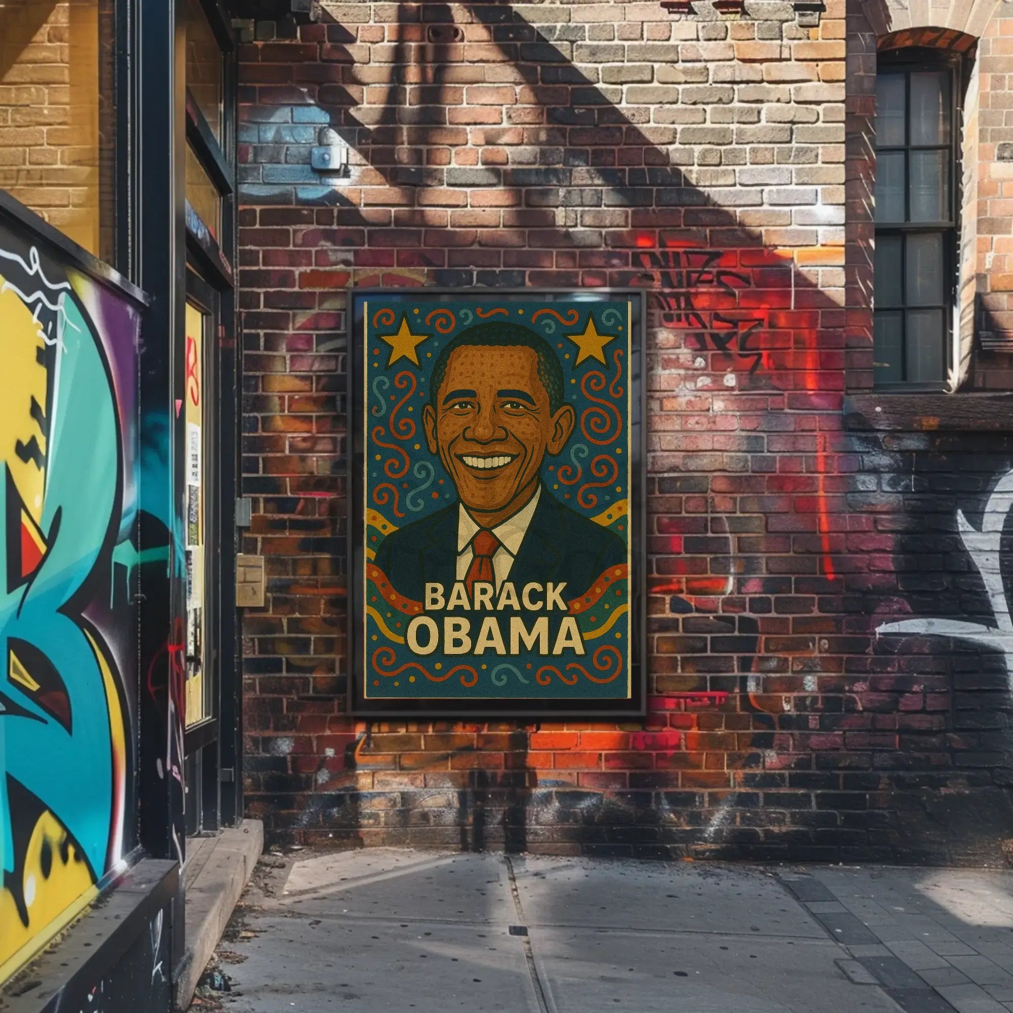 Barack Obama Vibrant Portrait Political or Propaganda Poster PosterGoat