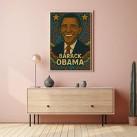Barack Obama Vibrant Portrait Political or Propaganda Poster PosterGoat