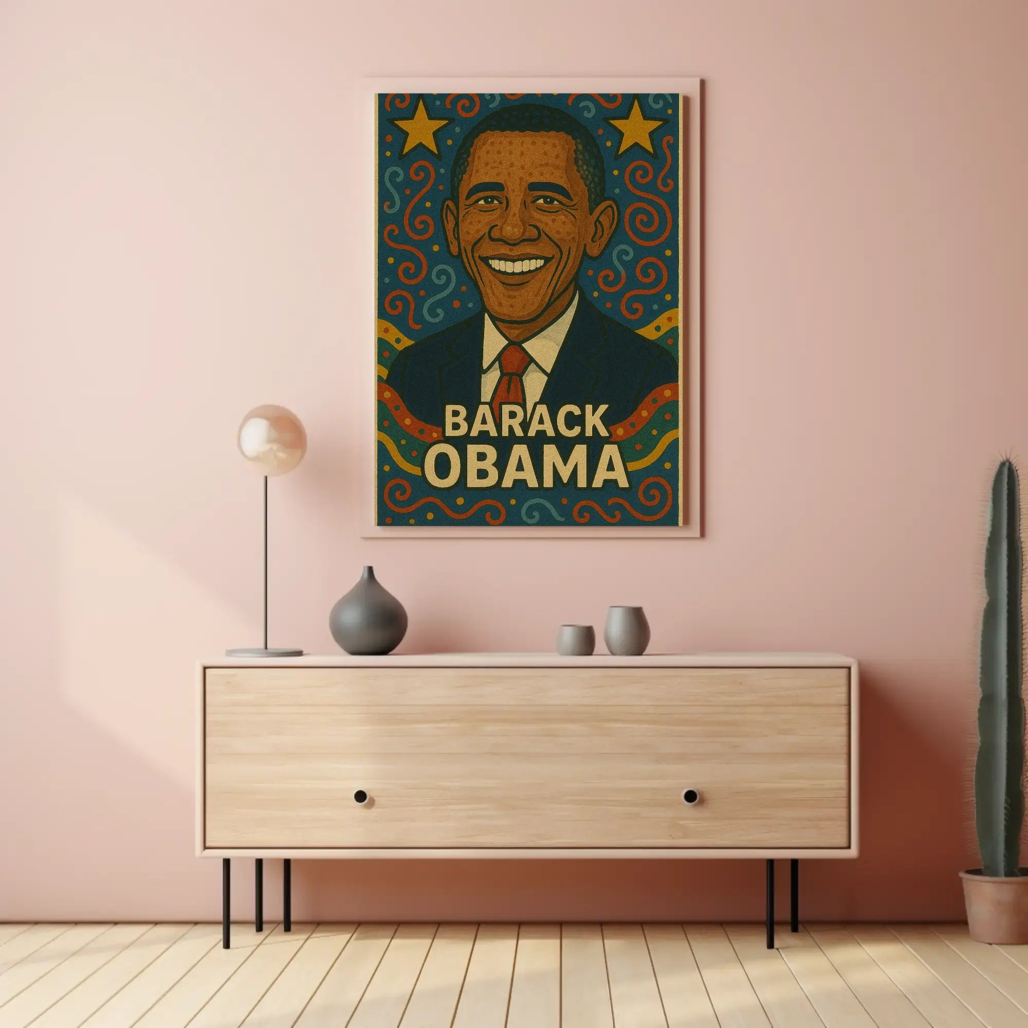 Barack Obama Vibrant Portrait Political or Propaganda Poster PosterGoat