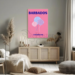Barbados Celebratory Balloons Minimalist Travel Poster PosterGoat