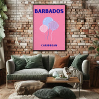Barbados Celebratory Balloons Minimalist Travel Poster PosterGoat