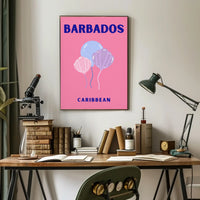 Barbados Celebratory Balloons Minimalist Travel Poster PosterGoat