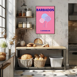 Barbados Celebratory Balloons Minimalist Travel Poster PosterGoat