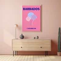 Barbados Celebratory Balloons Minimalist Travel Poster PosterGoat