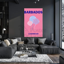 Barbados Celebratory Balloons Minimalist Travel Poster PosterGoat