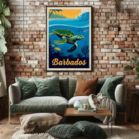 Barbados Coastal Beauty Vintage Travel Poster PosterGoat