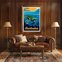 Barbados Coastal Beauty Vintage Travel Poster PosterGoat
