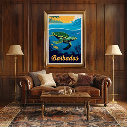Barbados Coastal Beauty Vintage Travel Poster PosterGoat