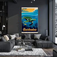 Barbados Coastal Beauty Vintage Travel Poster PosterGoat