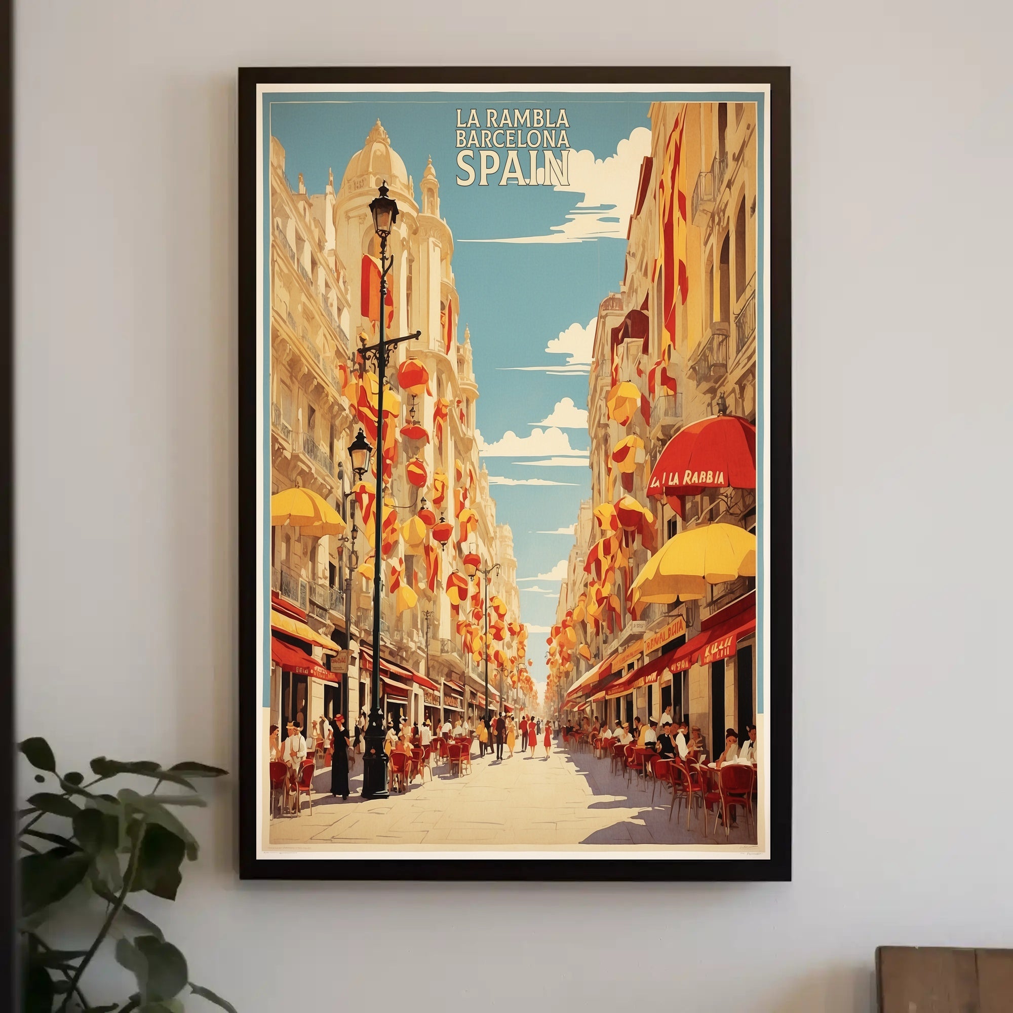 Barcelona La Rambla Vintage Travel Poster PosterGoat