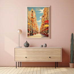 Barcelona La Rambla Vintage Travel Poster PosterGoat