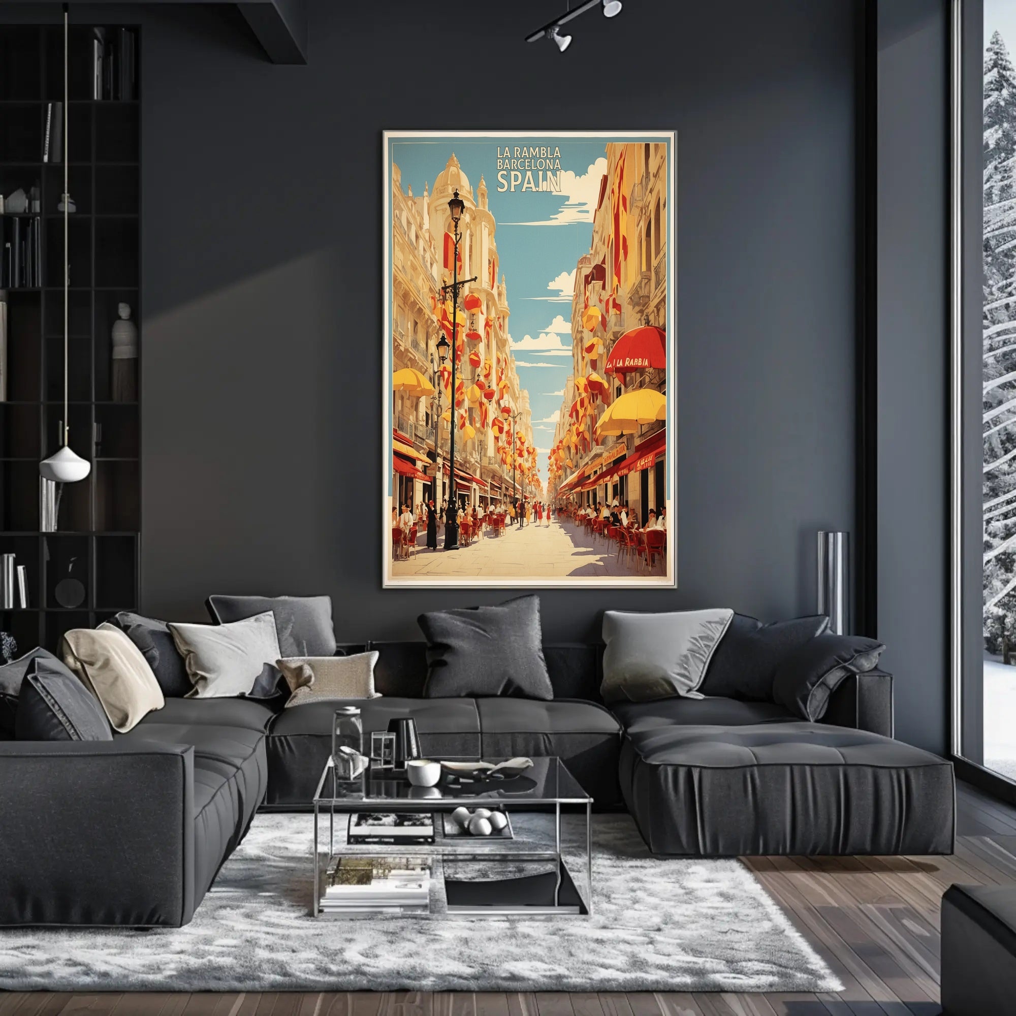 Barcelona La Rambla Vintage Travel Poster PosterGoat