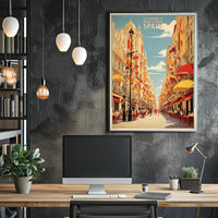 Barcelona La Rambla Vintage Travel Poster PosterGoat