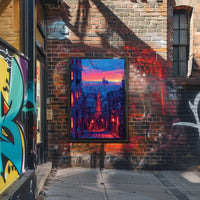 Barcelona Twilight Cityscape: Vibrant Urban Travel Poster PosterGoat