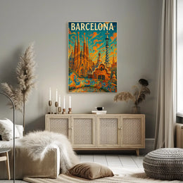 Barcelona's Gaudí Architecture Celebration Cultural Poster PosterGoat