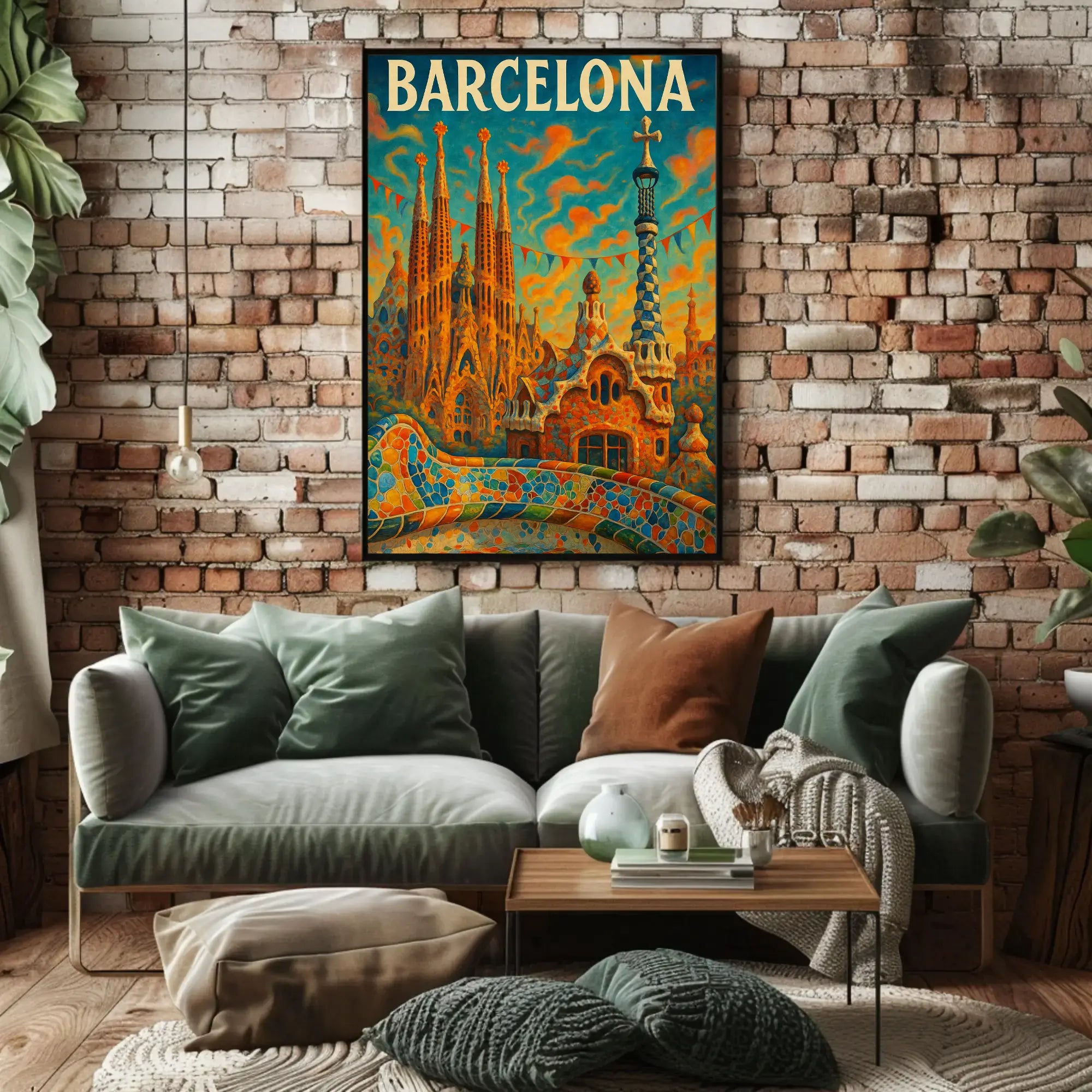 Barcelona's Gaudí Architecture Celebration Cultural Poster PosterGoat
