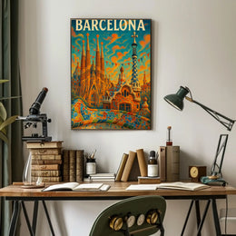 Barcelona's Gaudí Architecture Celebration Cultural Poster PosterGoat