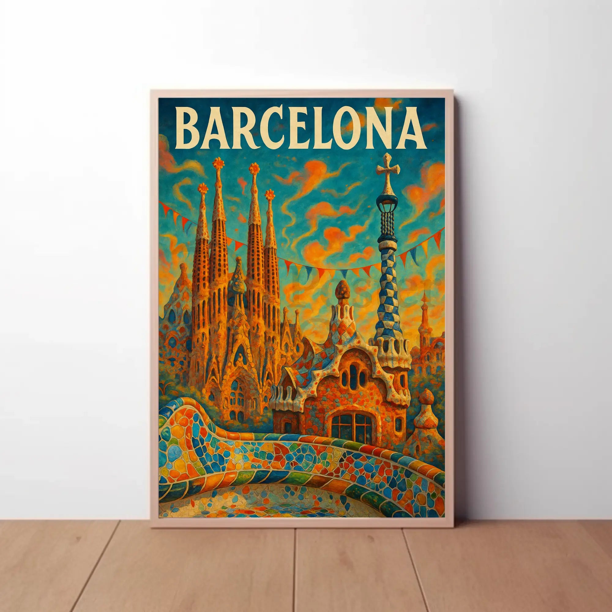 Barcelona's Gaudí Architecture Celebration Cultural Poster PosterGoat