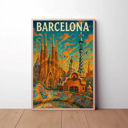 Barcelona's Gaudí Architecture Celebration Cultural Poster PosterGoat