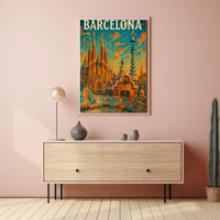 Barcelona's Gaudí Architecture Celebration Cultural Poster PosterGoat