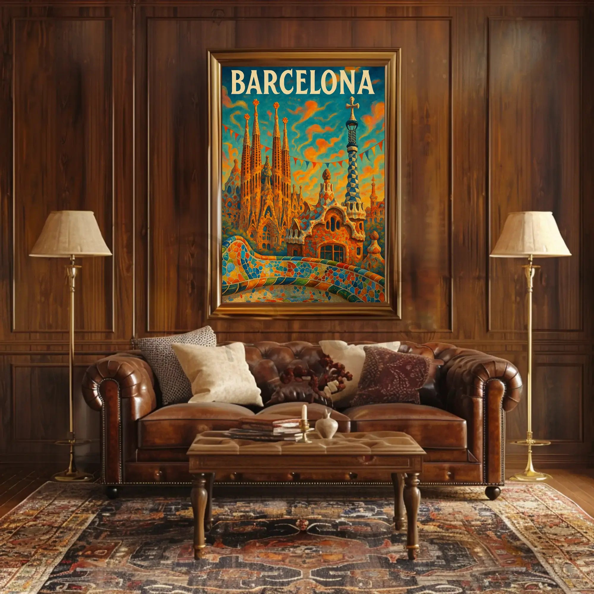 Barcelona's Gaudí Architecture Celebration Cultural Poster PosterGoat