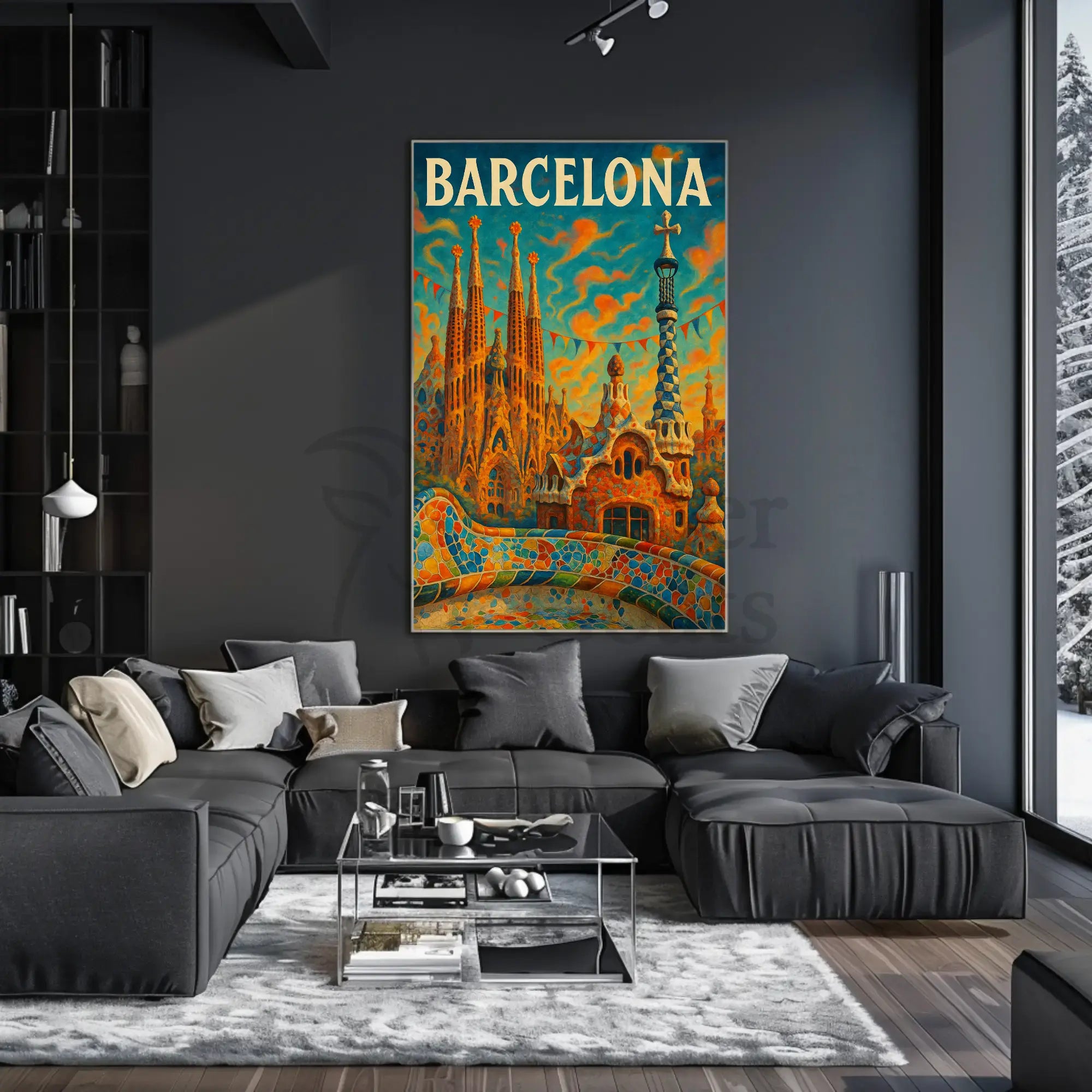Barcelona's Gaudí Architecture Celebration Cultural Poster PosterGoat