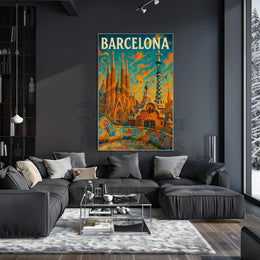 Barcelona's Gaudí Architecture Celebration Cultural Poster PosterGoat