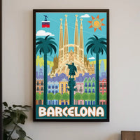 Barcelona's Vibrant Landmarks Celebration Travel Poster PosterGoat